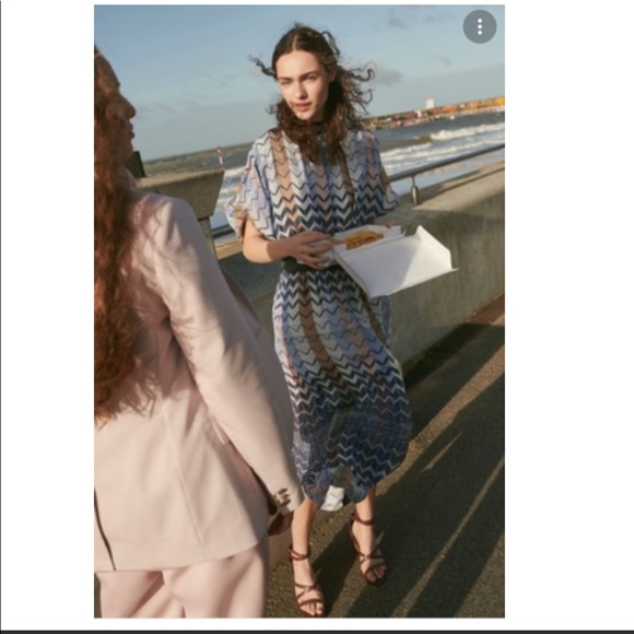 NWT TED BAKER Samii Geo Printed Rib Detail Midi Dress - Picture 3 of 16